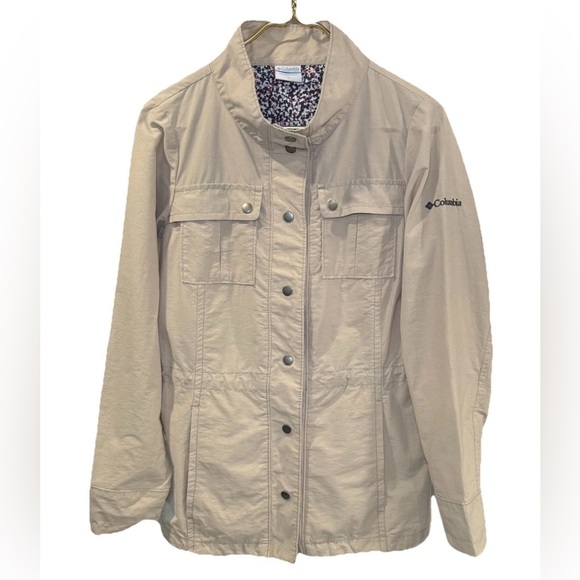 Columbia Jackets & Blazers - Columbia Lightweight Rain Resistant Jacket Coat with Floral Cuffs Size S Snap Up